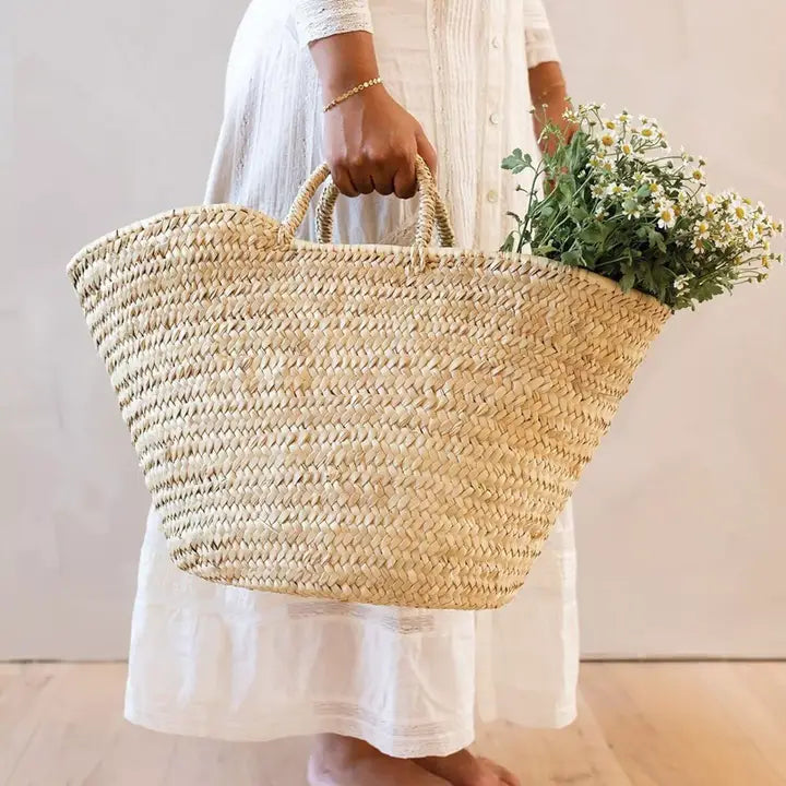 Large Straw Shopping Basket