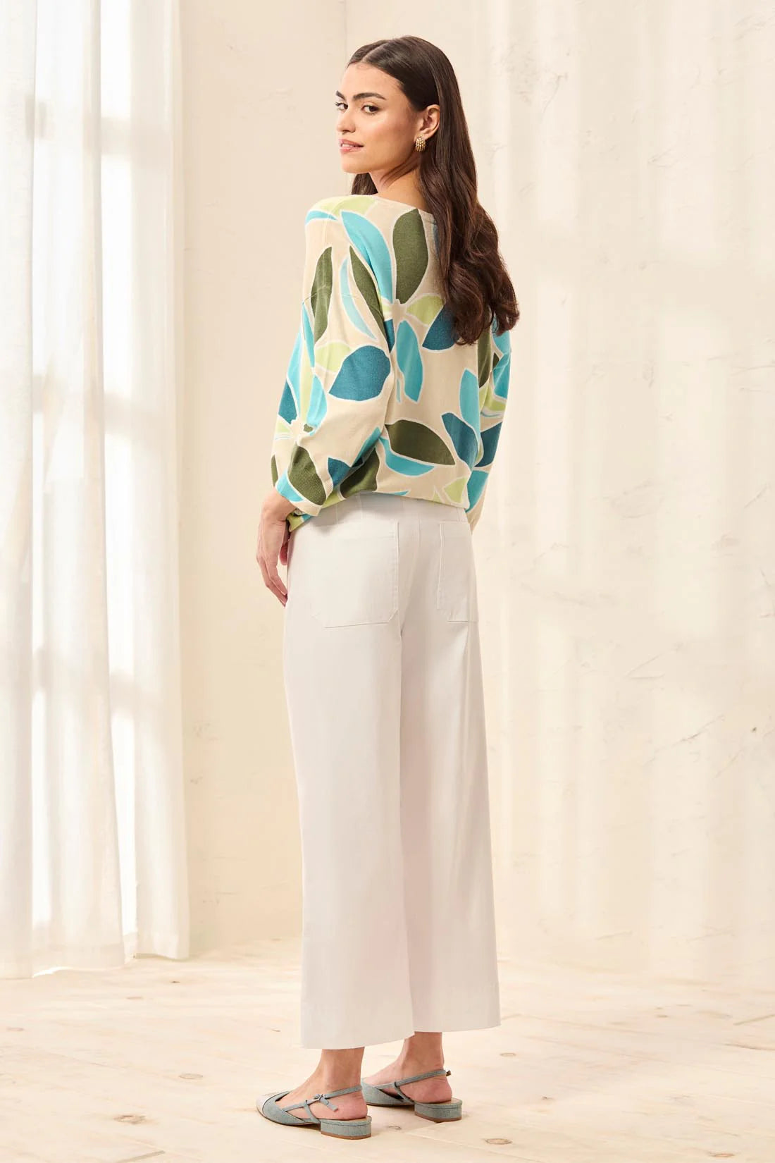 Twill Wide Leg Ankle