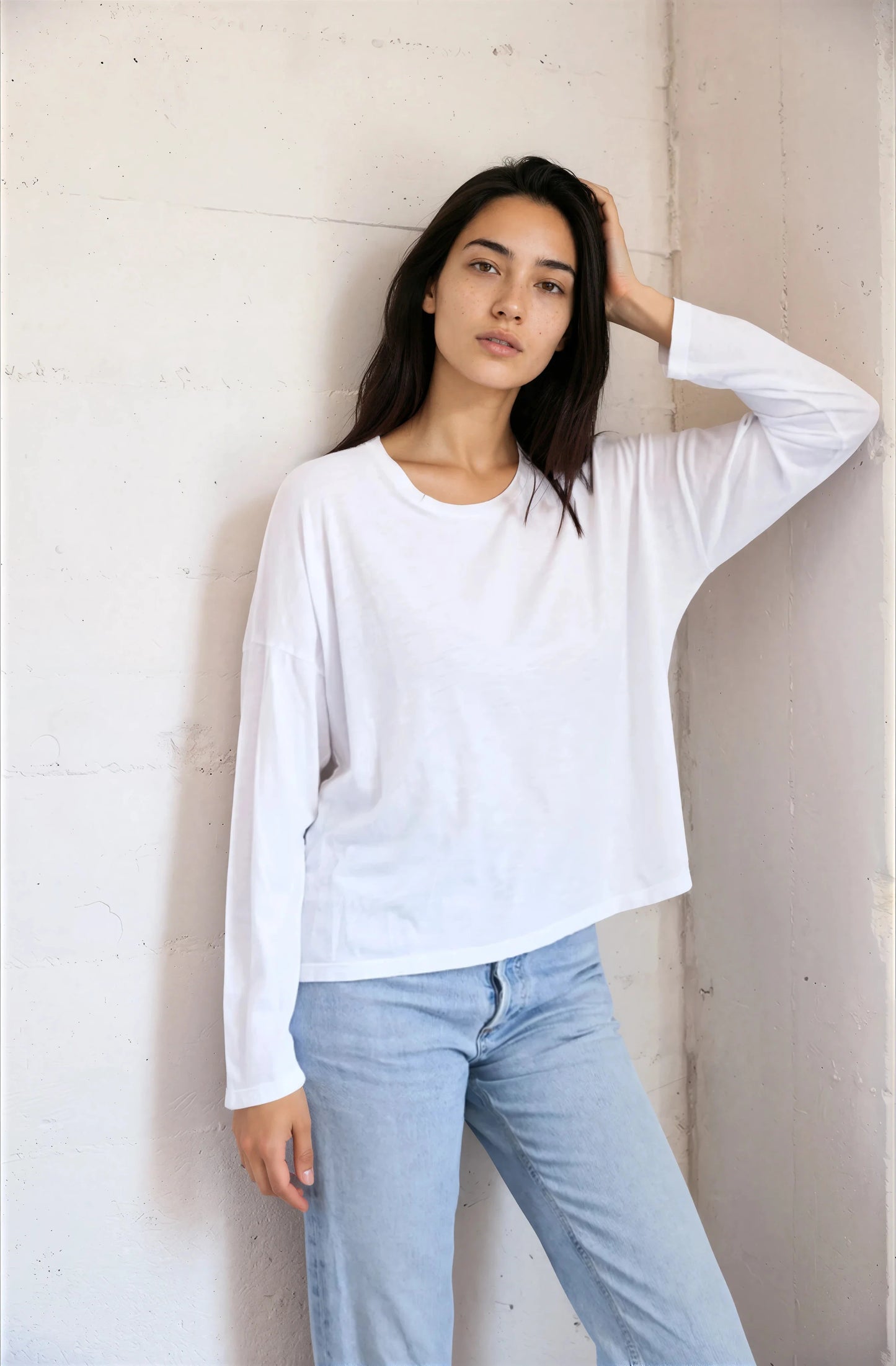 Long Sleeve Relaxed Tee - Salt