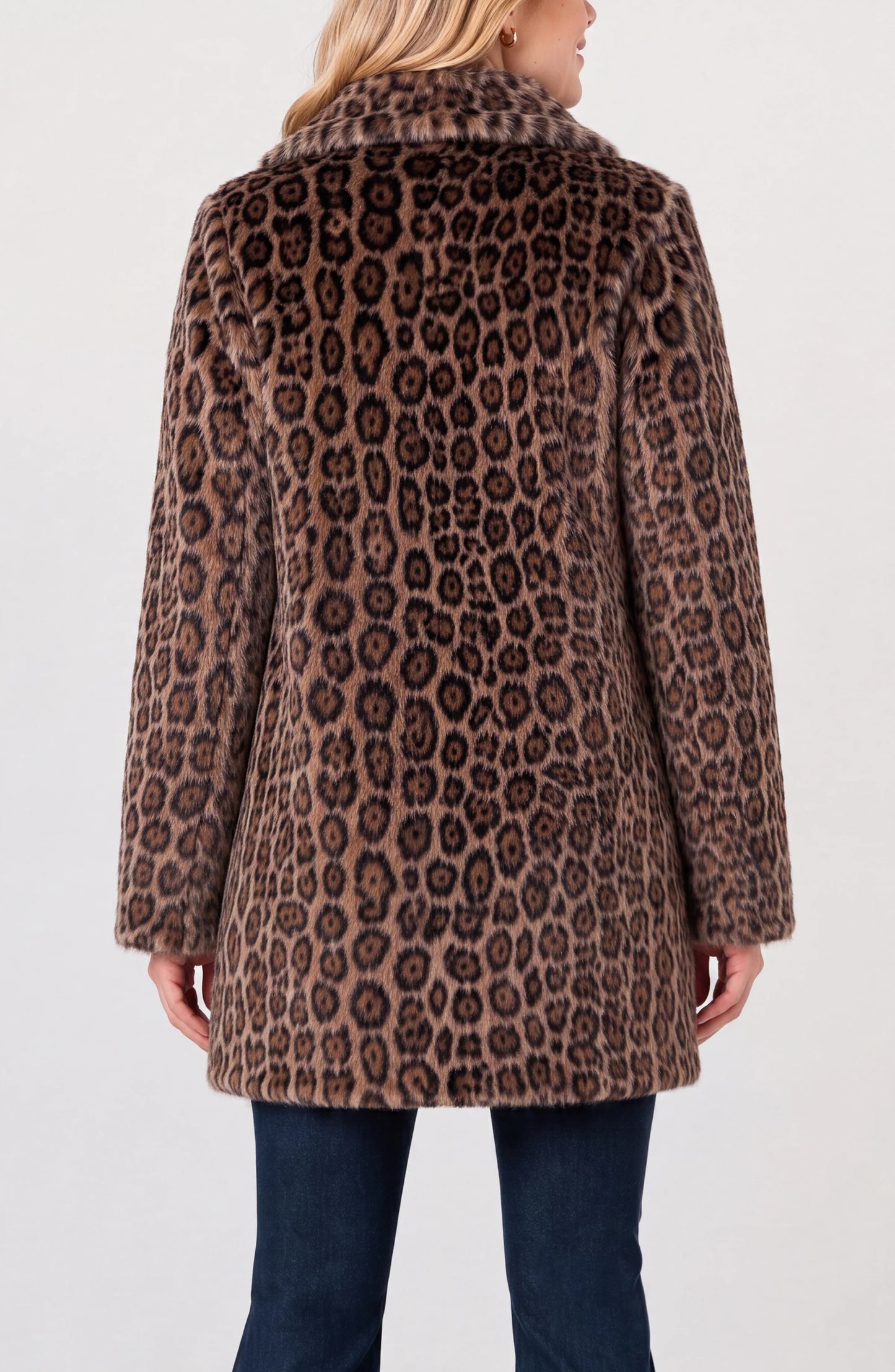 Collared Leopard Coat