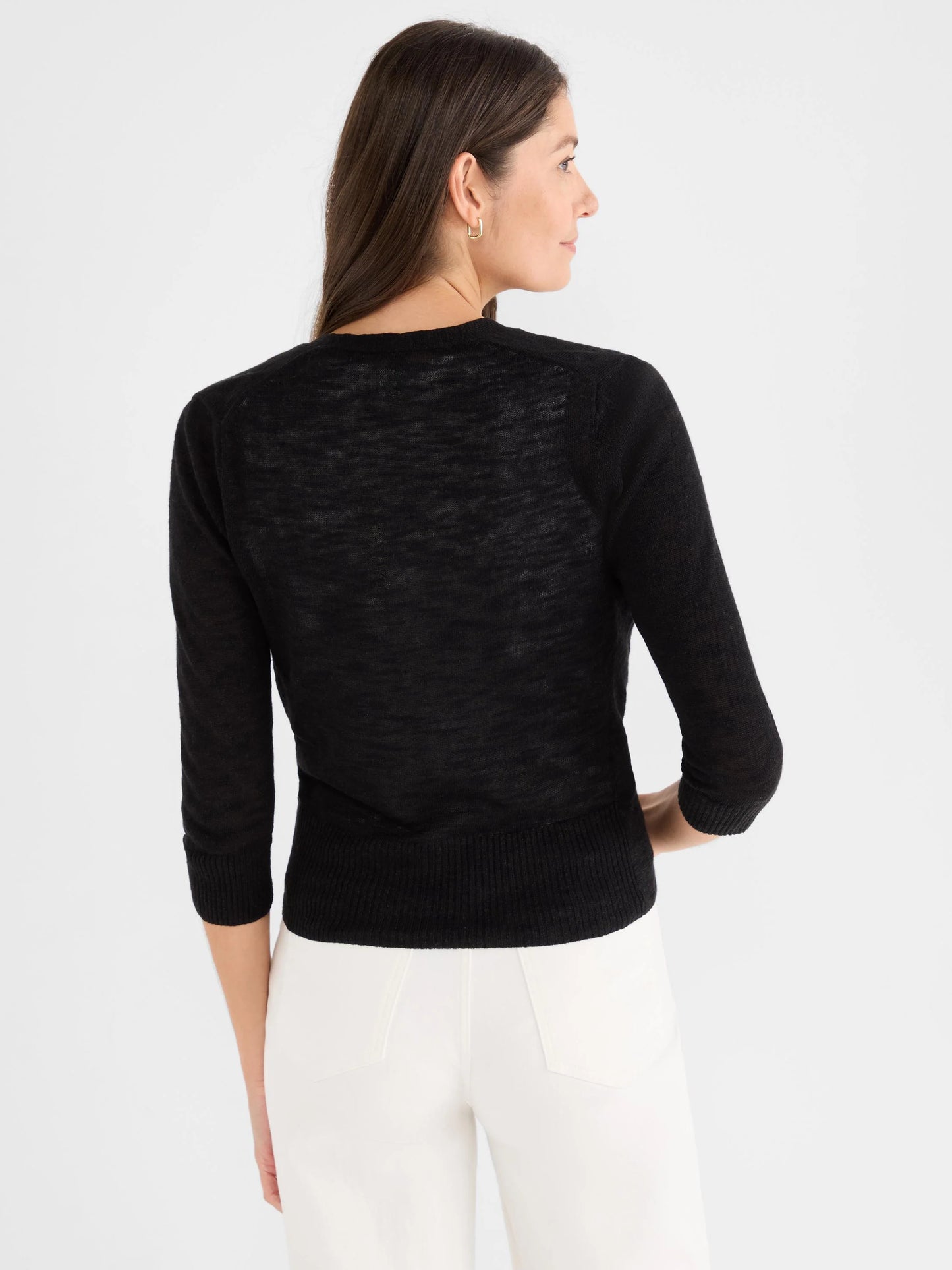 Slub 4-Way Cardigan - Black