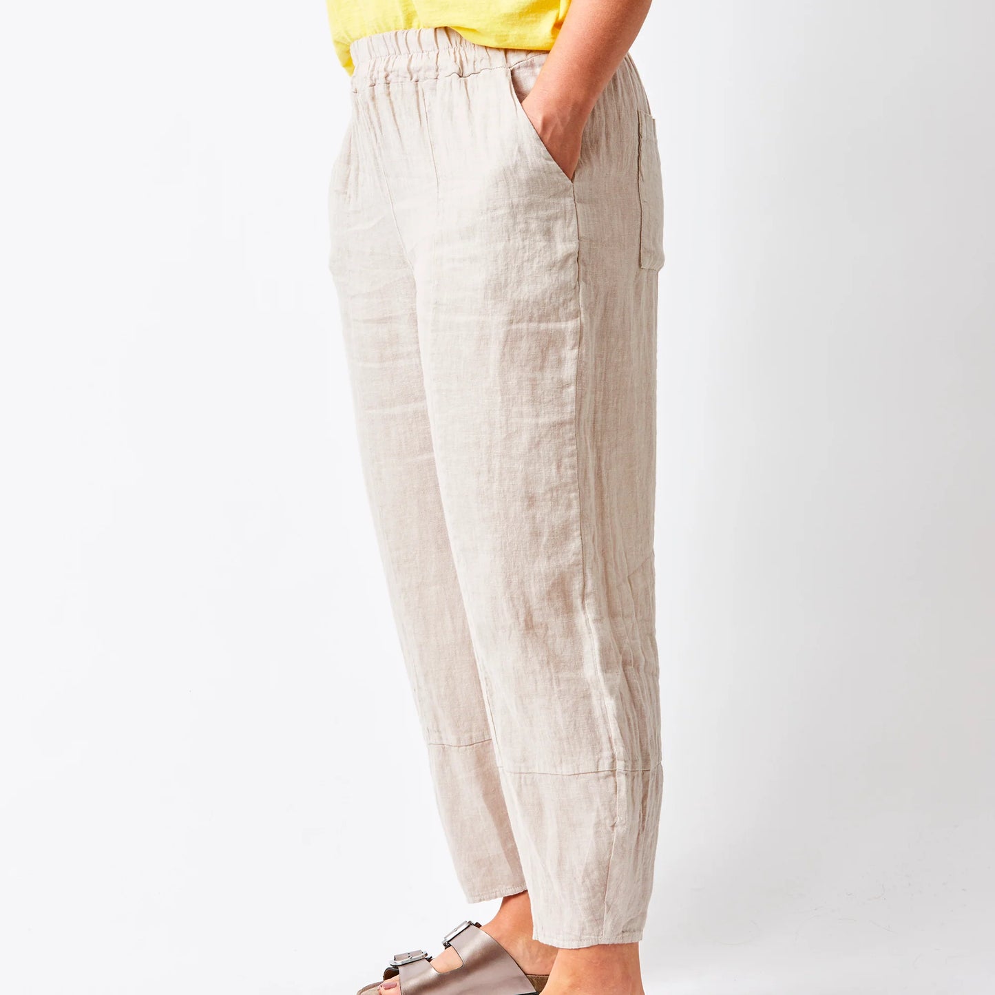 Sicily Linen Pant - Nude