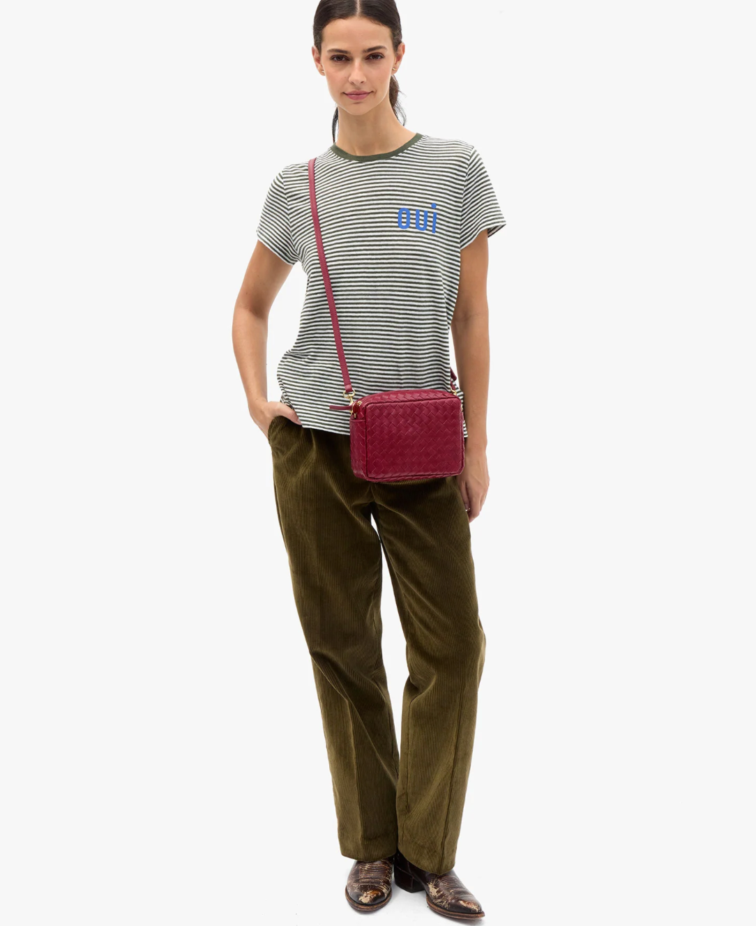 Classic Tee - Army/Cream
