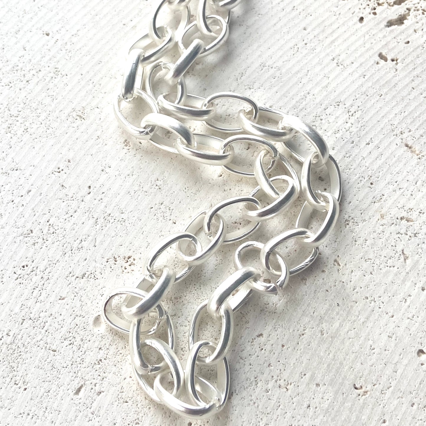 Matte Silver Chunky Necklace