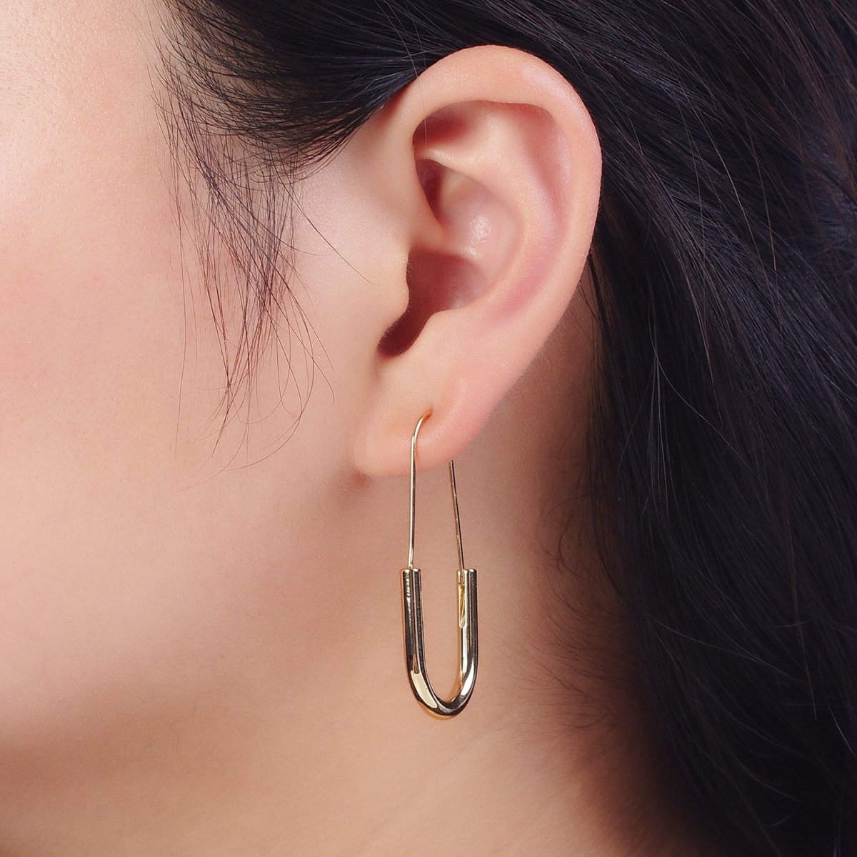 U-Shaped Long Hook Earrings