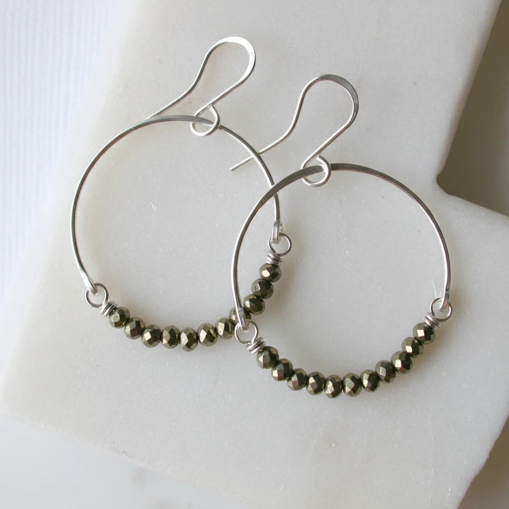Pyrite Circle Hoops