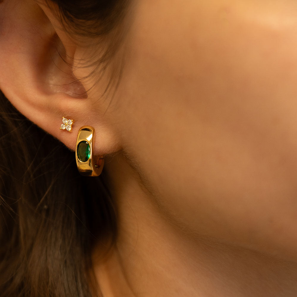 Crystal Flower Studs