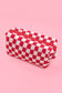 Checkered Cosmetic Makeup Pouch