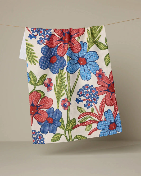 Plaid Floral Kitchen Towel