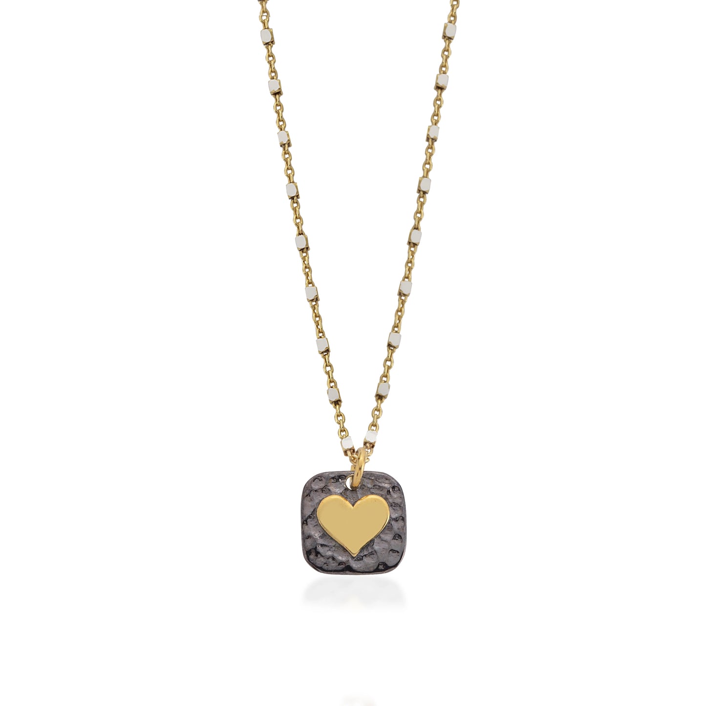 Square Pendant Heart Necklace