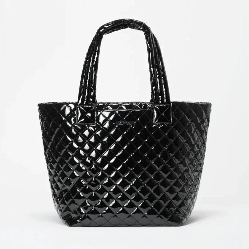 Medium Metro Tote Deluxe-Black Lacquer