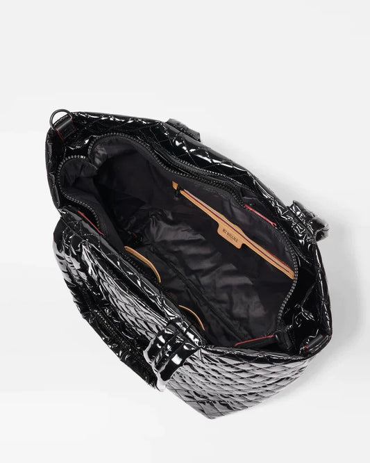 Medium Metro Tote Deluxe-Black Lacquer