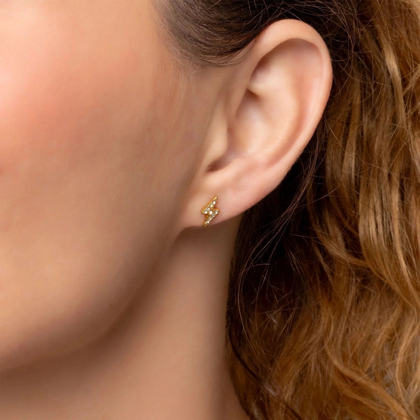 Stone Lightning Bolt Studs