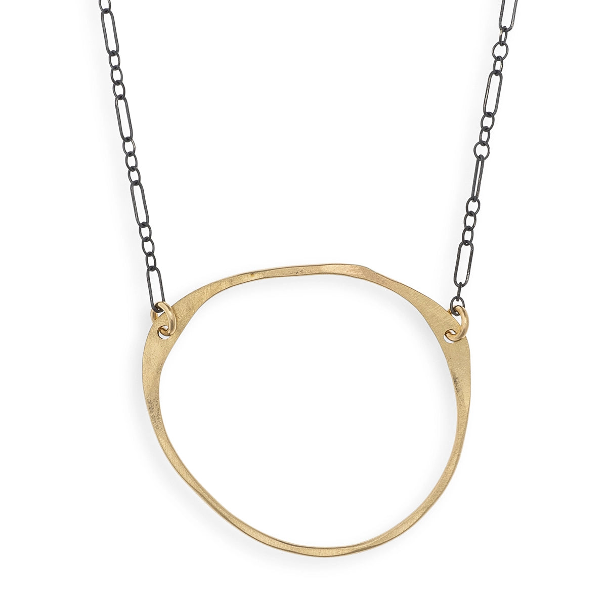 Mixed Metal Oblong Necklace