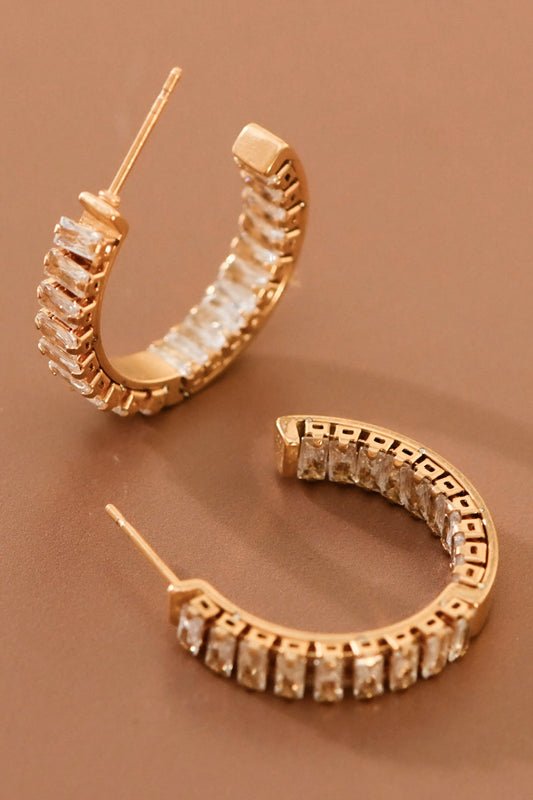 Crystal Bar Hoops