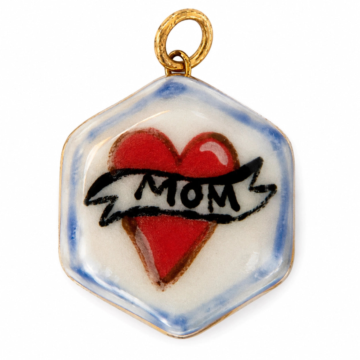 Mom Tattoo Heart Charm
