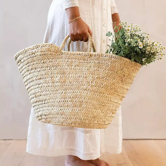 Large Straw Shopping Basket