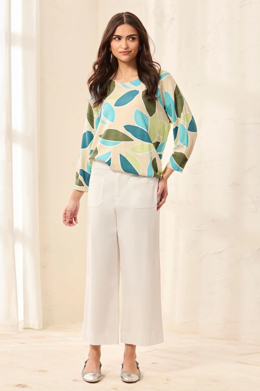 Twill Wide Leg Ankle