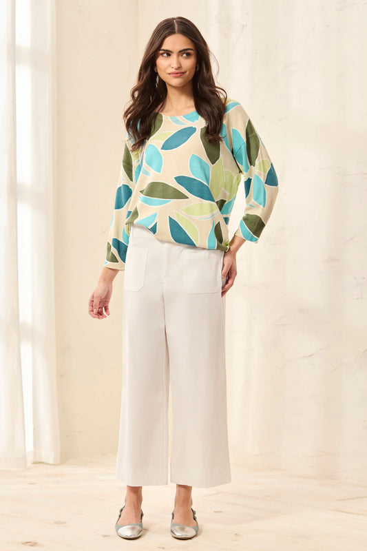 Twill Wide Leg Ankle