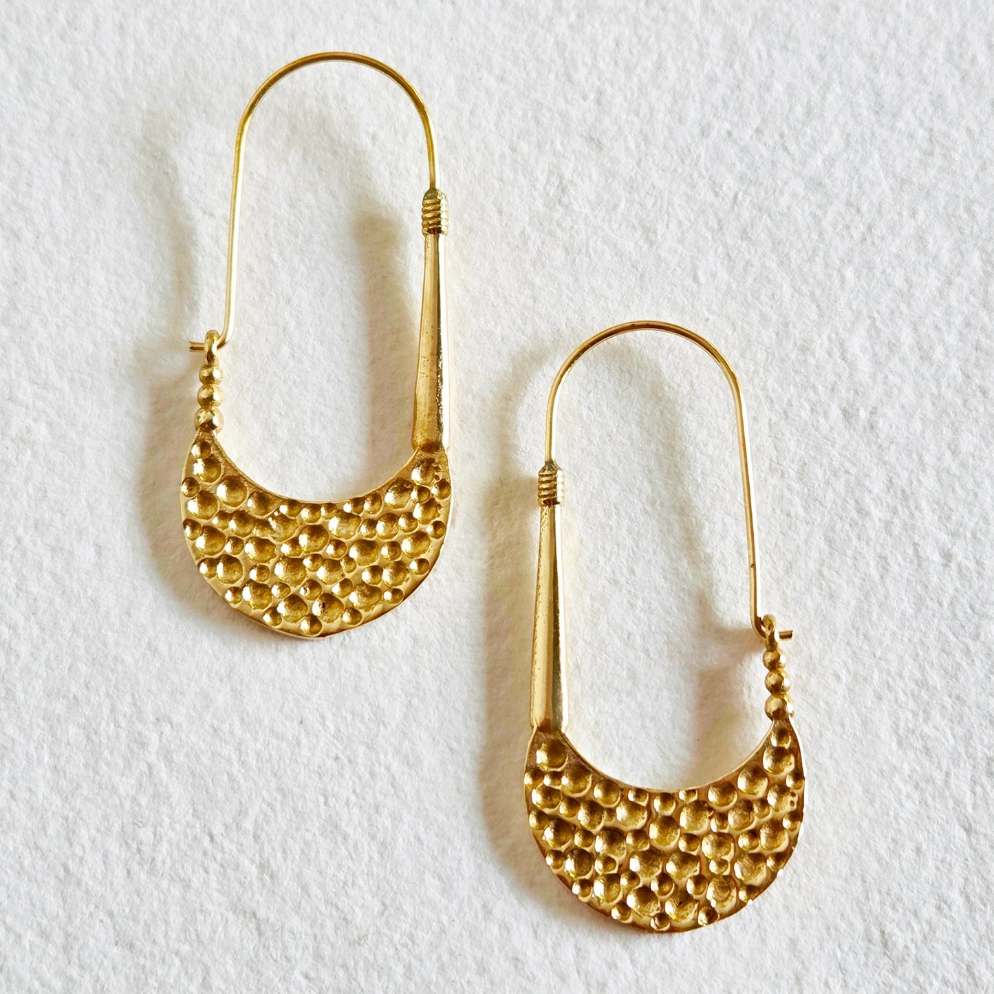 Double Faced Hammered Earrings