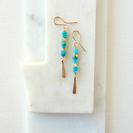 Turquoise & Vermeil Stack Earrings