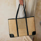 Large Rattan Tote - Black Trim