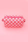Checkered Cosmetic Makeup Pouch