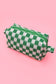 Checkered Cosmetic Makeup Pouch