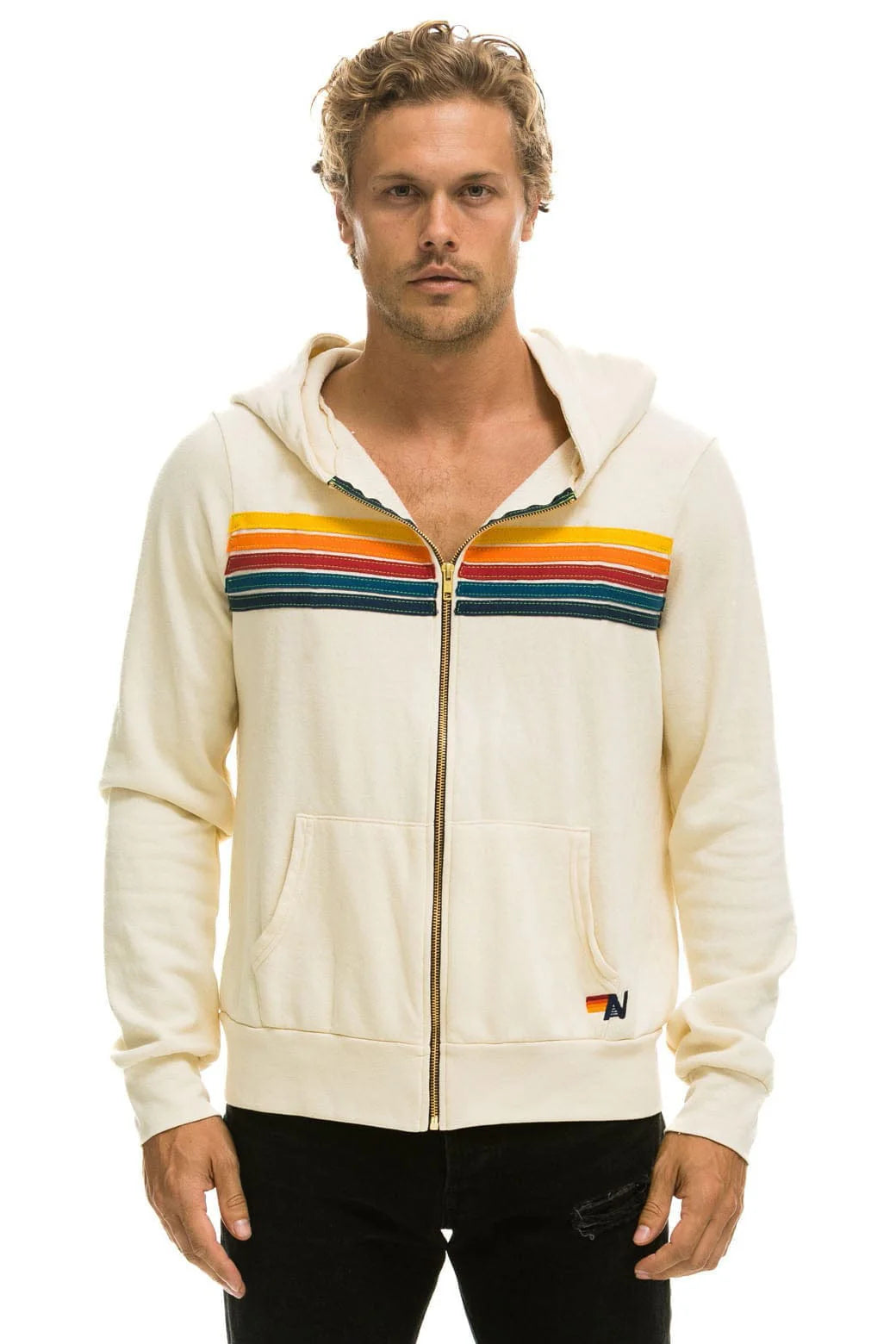 Stripe Zip - Vintage White