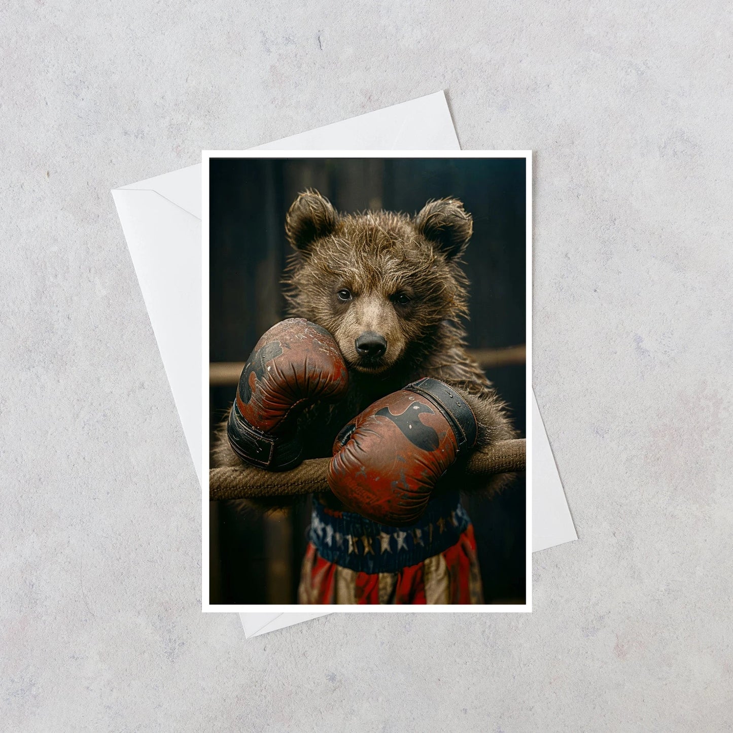 Bear Cub Boxer Greeting Card