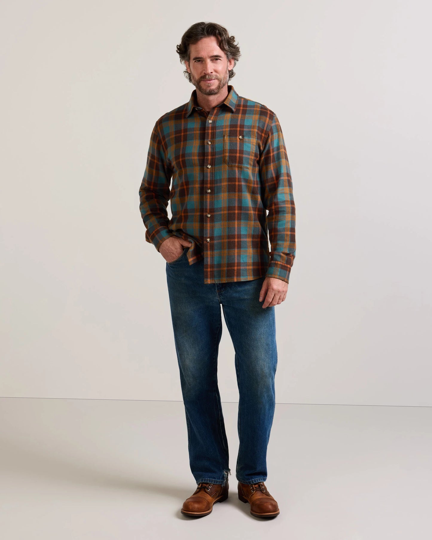 Fremont Shirt - Sea/Brown