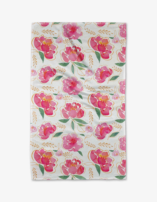 Pink Peony Kitchen Towel
