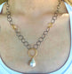 Mixed Metal Baroque Pearl Necklace
