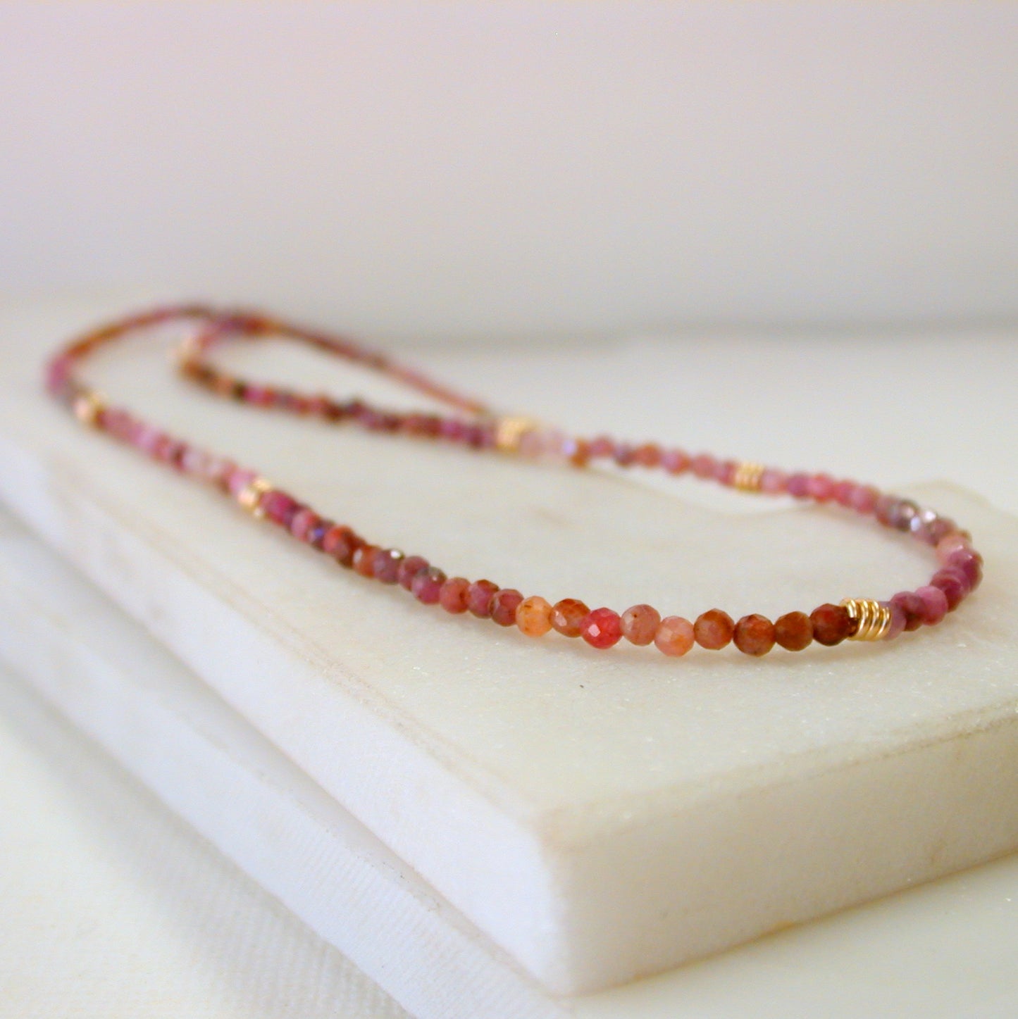 Ruby Ombre Beaded Necklace