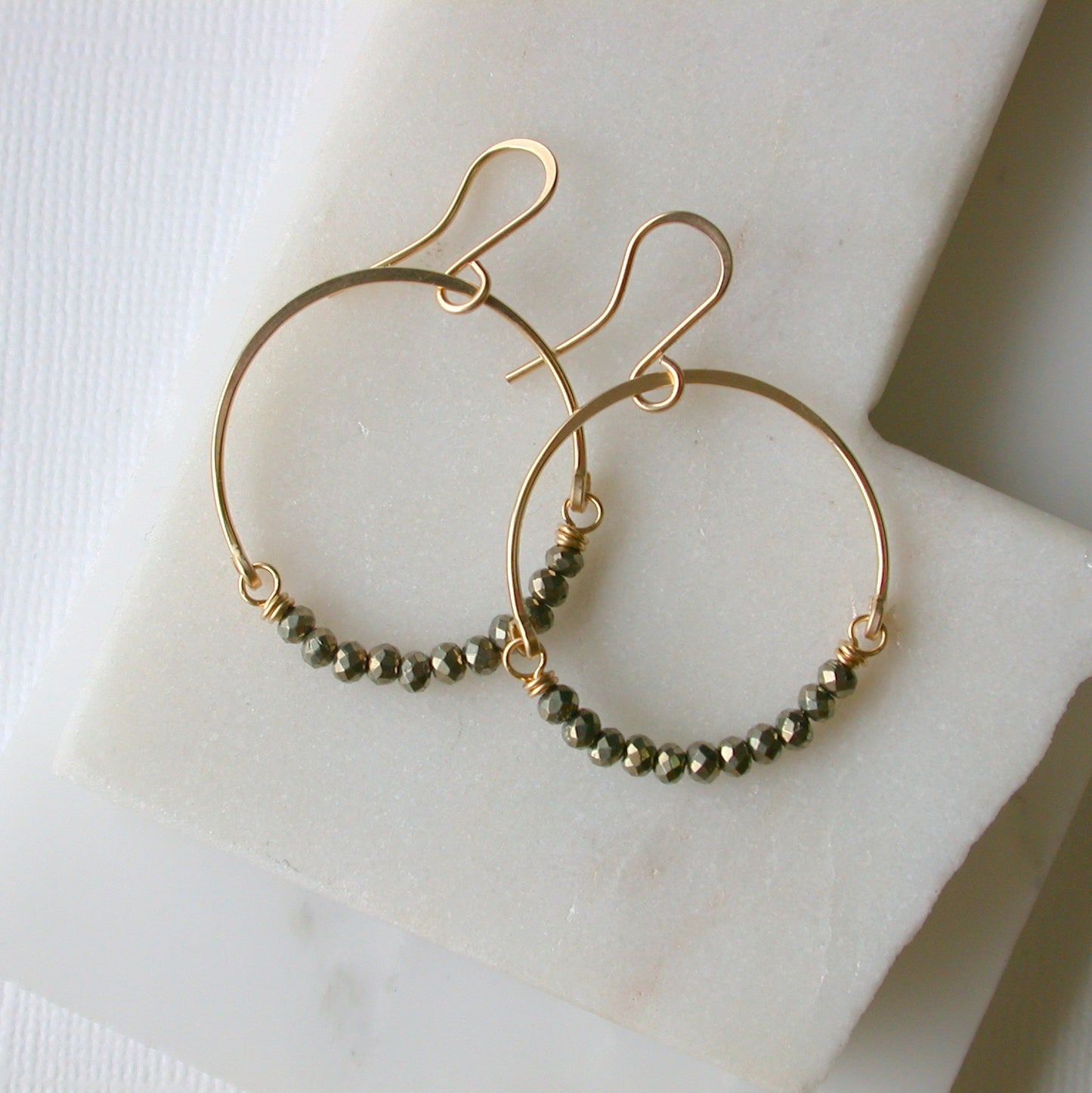 Pyrite Circle Hoops