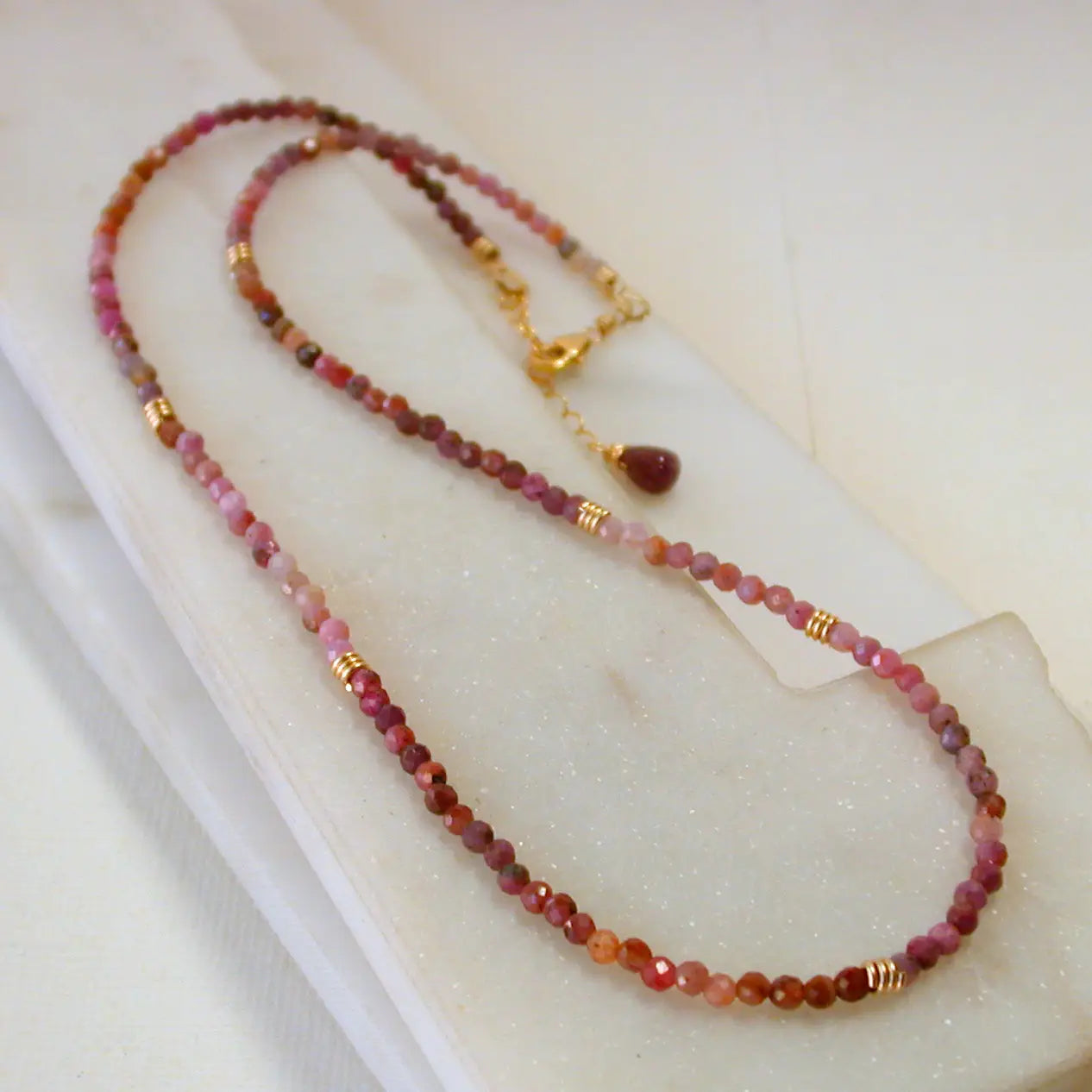 Ruby Ombre Beaded Necklace