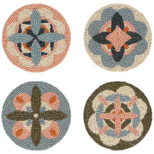 Disco Beaded Coasters - Set Of 4