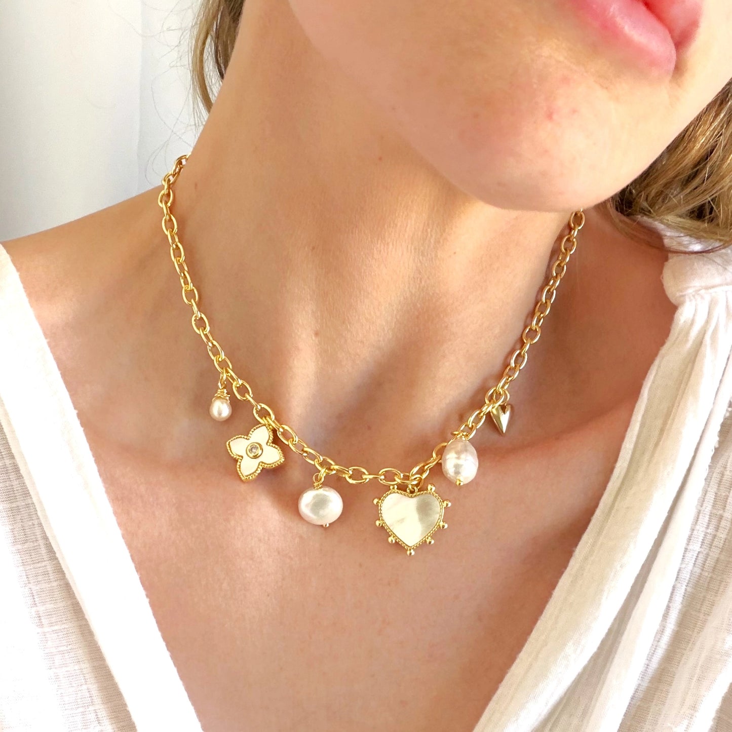Pearl Charm Necklace