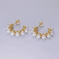 Pearl Dotted Hoop Earrings