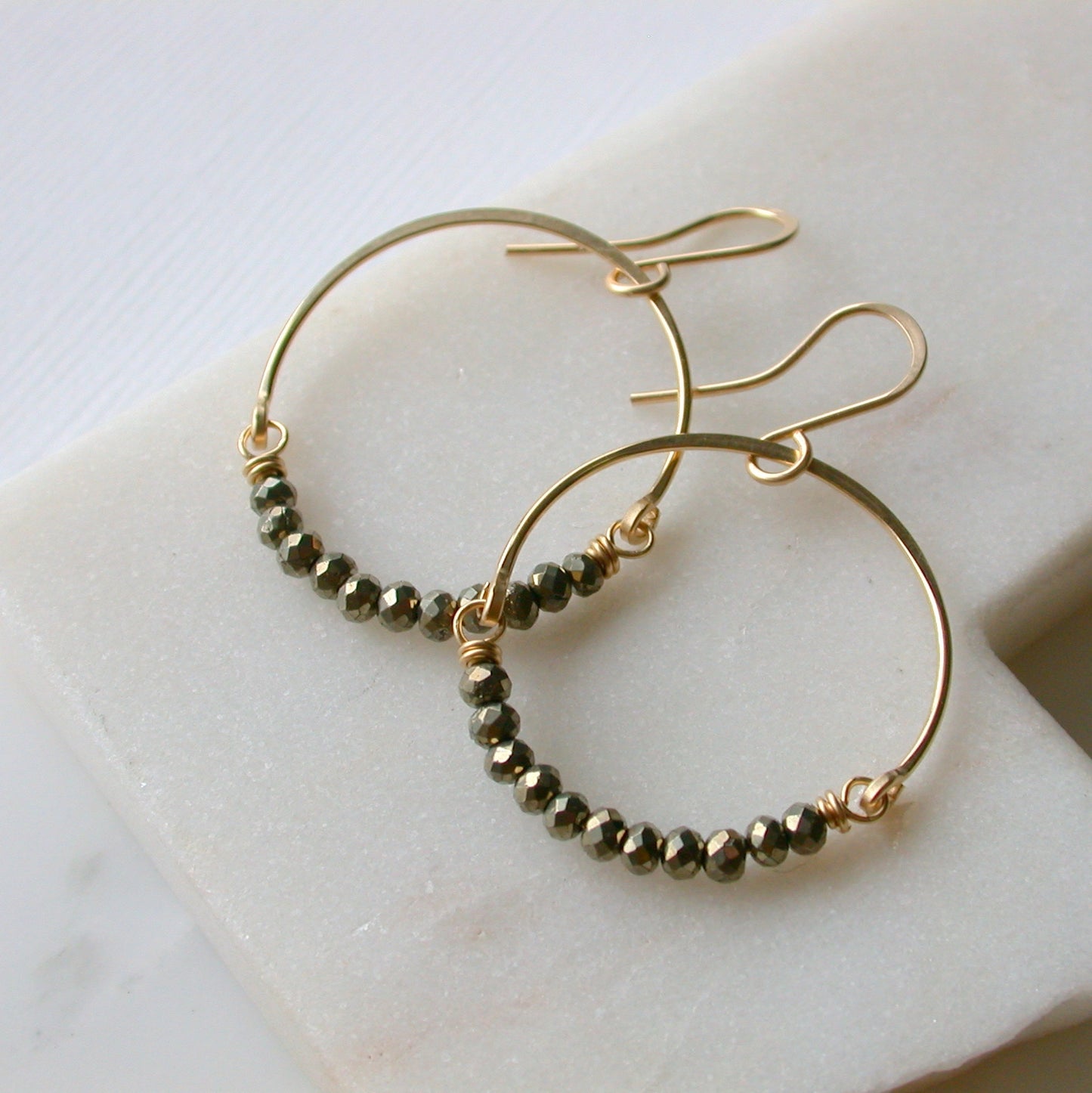 Pyrite Circle Hoops