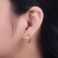 Cubic Zirconia Cross Huggies