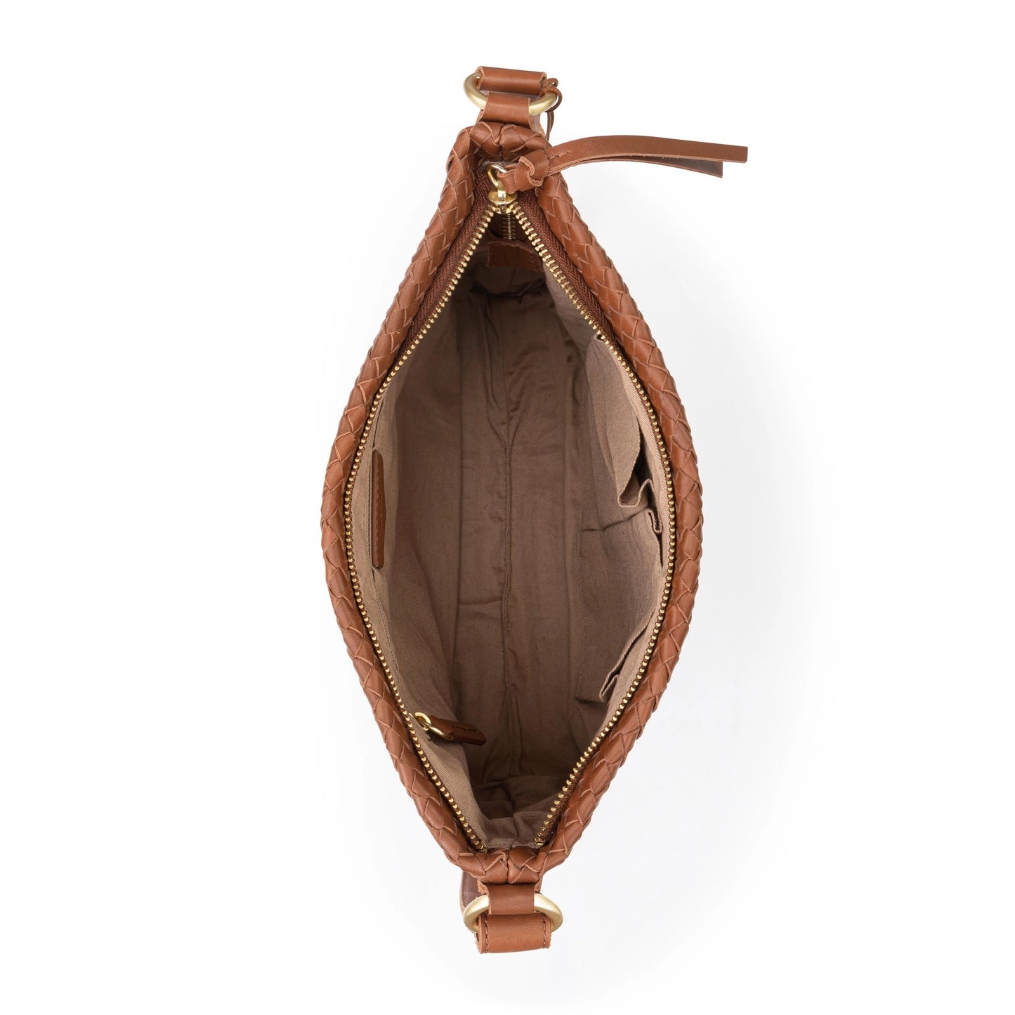 Melrose Woven Crossbody - Cognac