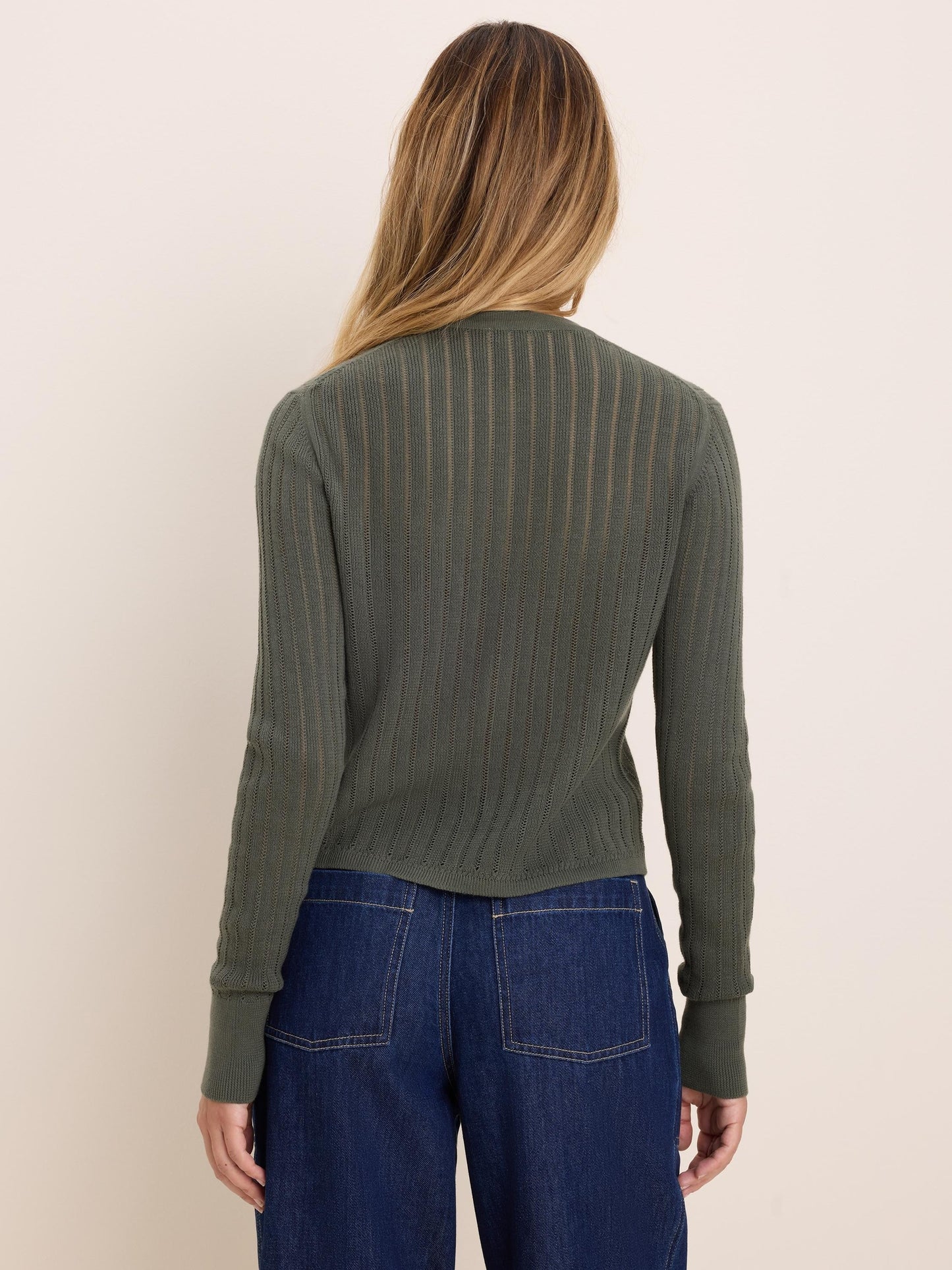 Pointelle Pocket Cardigan