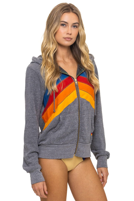 Mountain Chevron Zip - Heather Grey