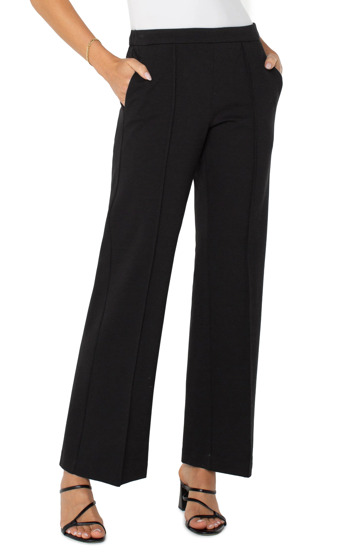 Wide Leg Pull On Trouser