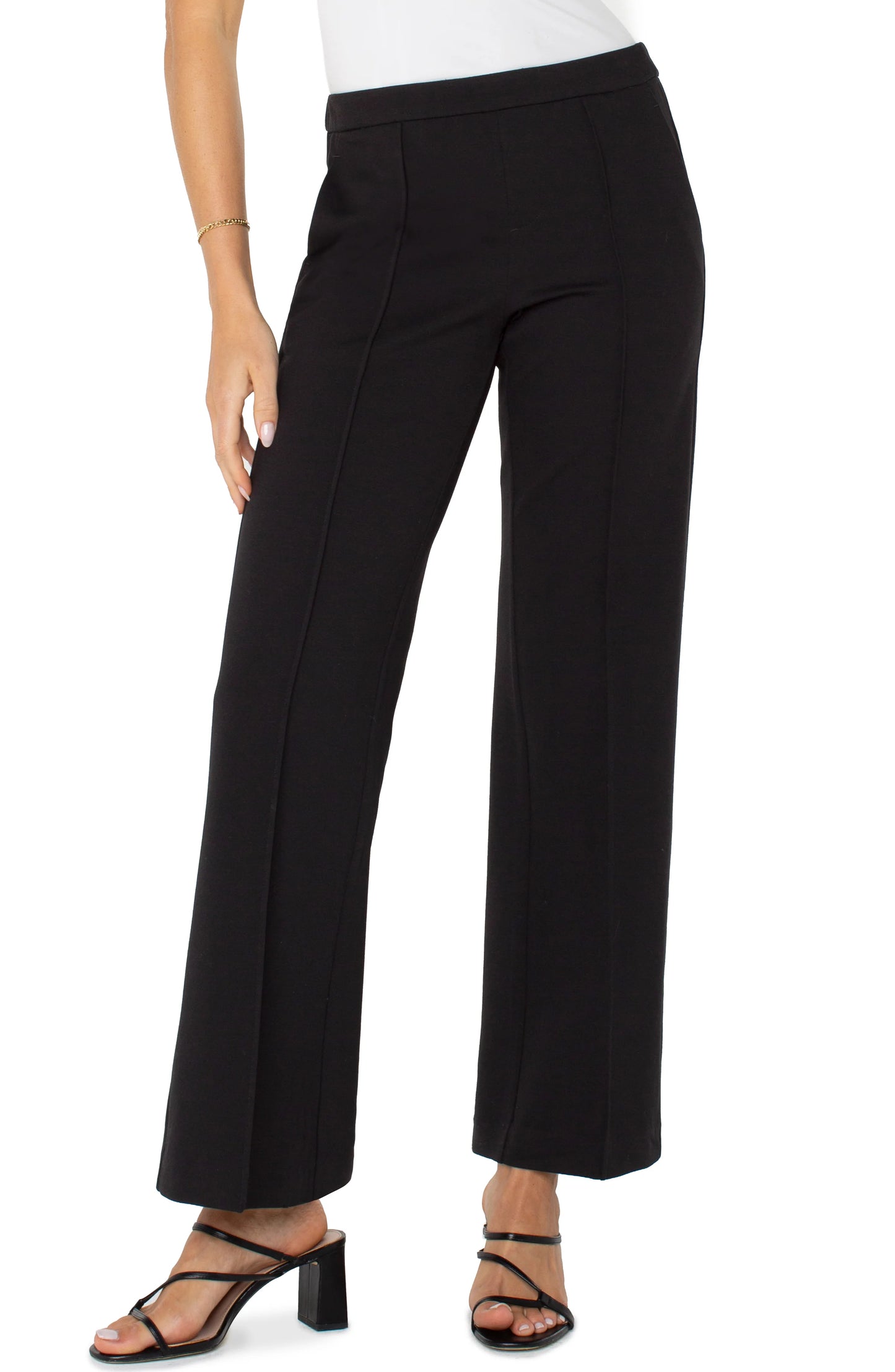 Wide Leg Pull On Trouser