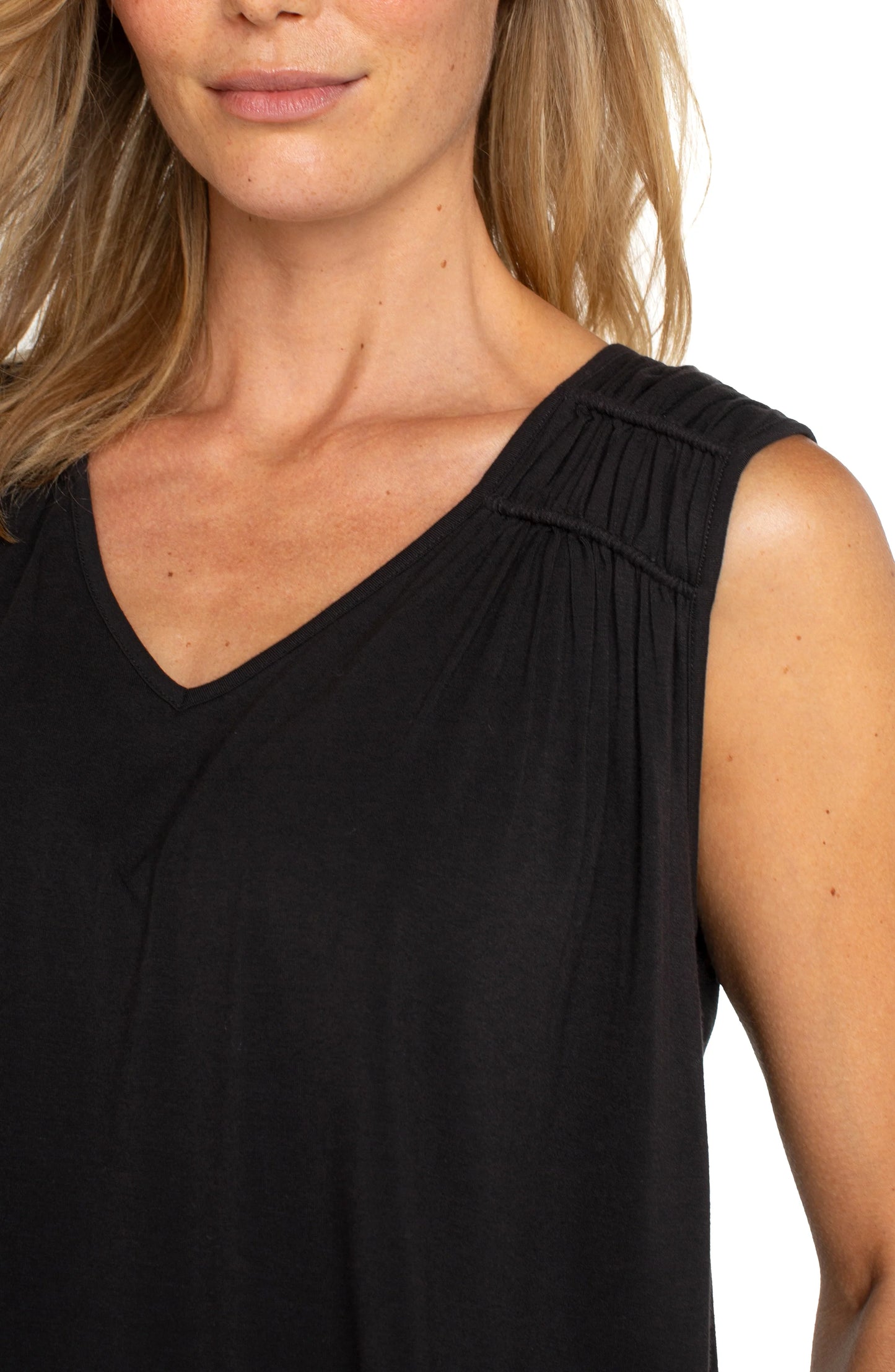 Sleeveless Shirred Top