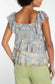 Flutter Sleeve Draped Blouse