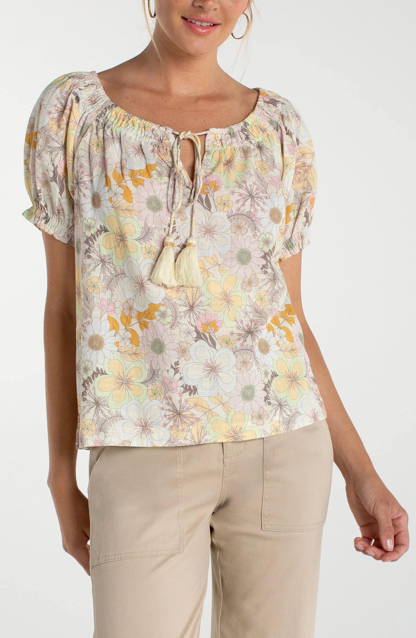 Front Tie Woven Top