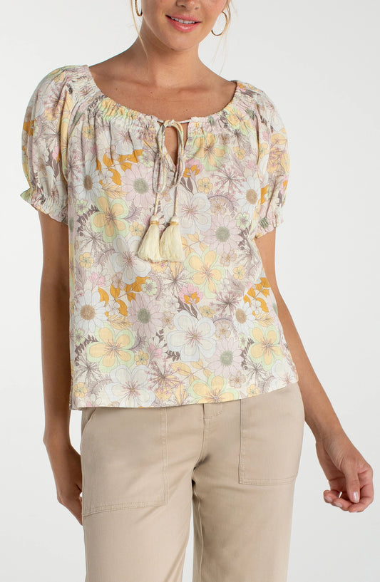 Front Tie Woven Top